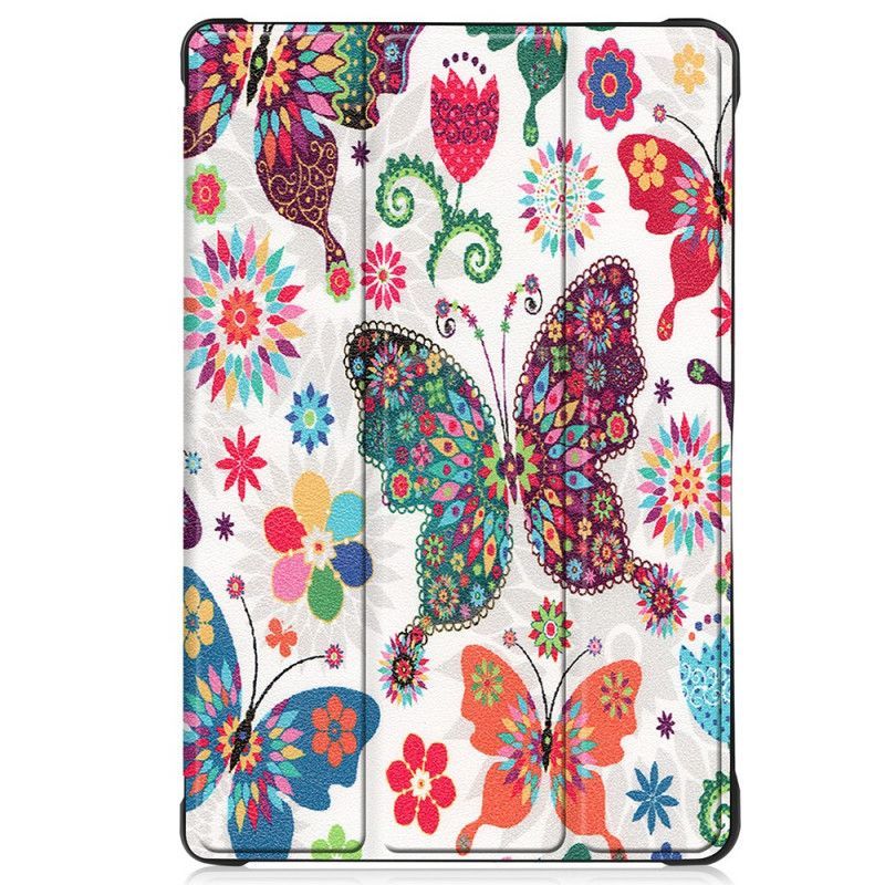 Chytré Pouzdro Kryt Samsung Galaxy Tab A7 (2020) Vyztužené Motýly A Květinami