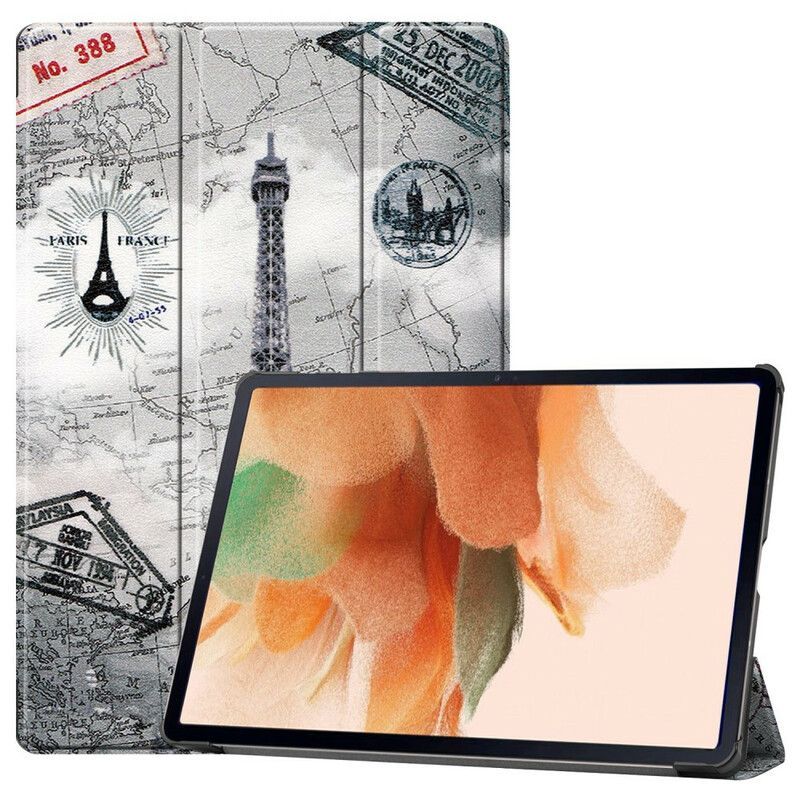 Chytré Pouzdro Kryt Samsung Galaxy Tab S7 Fe Držák Pera Na Eiffelovu Věž