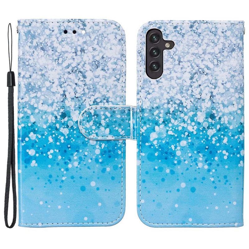 Flipové Pouzdro Na Samsung Galaxy A13 5g Gradient Modrých Třpytek