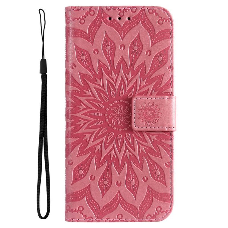 Flipové Pouzdro Na Samsung Galaxy A14 / A14 5G Mandala Sun S Šňůrkou