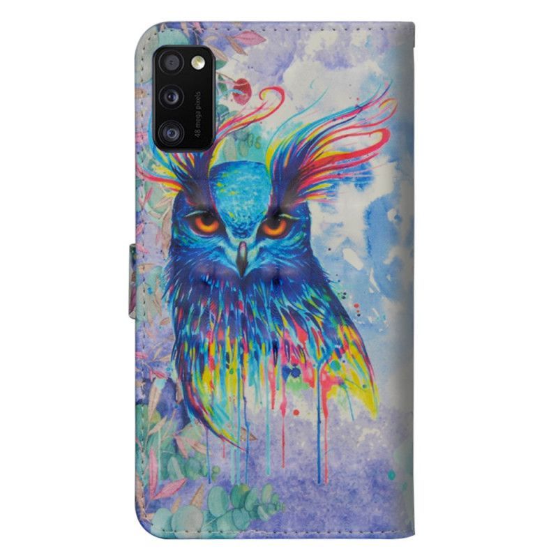 Flipové Pouzdro Na Samsung Galaxy A41 Akvarelový Pták