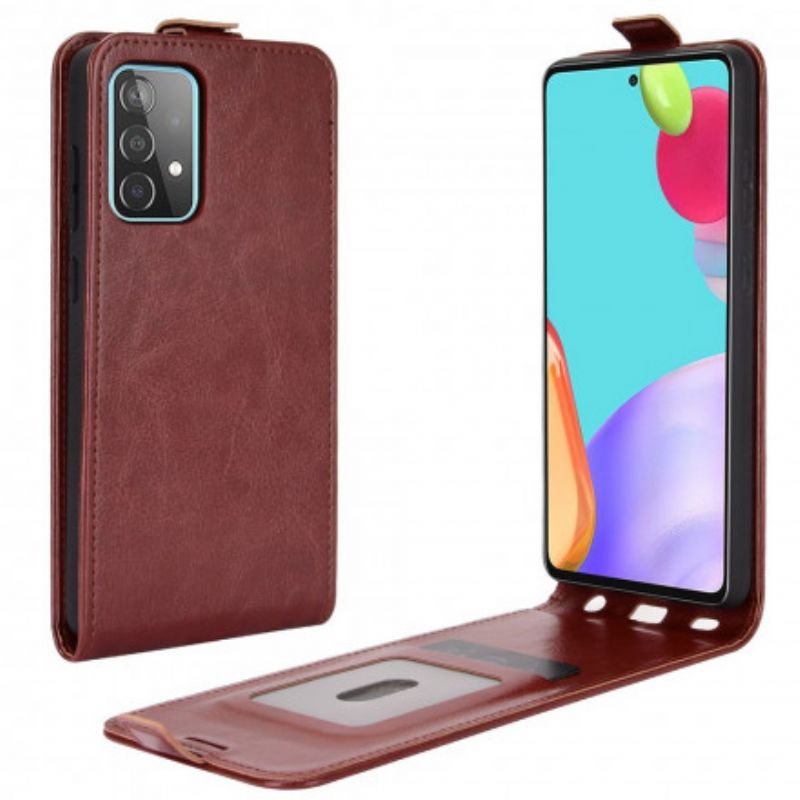 Flipové Pouzdro Na Samsung Galaxy A52 4G / A52 5G / A52s 5G Kožené Pouzdro Svislá Klopa S Koženým Efektem