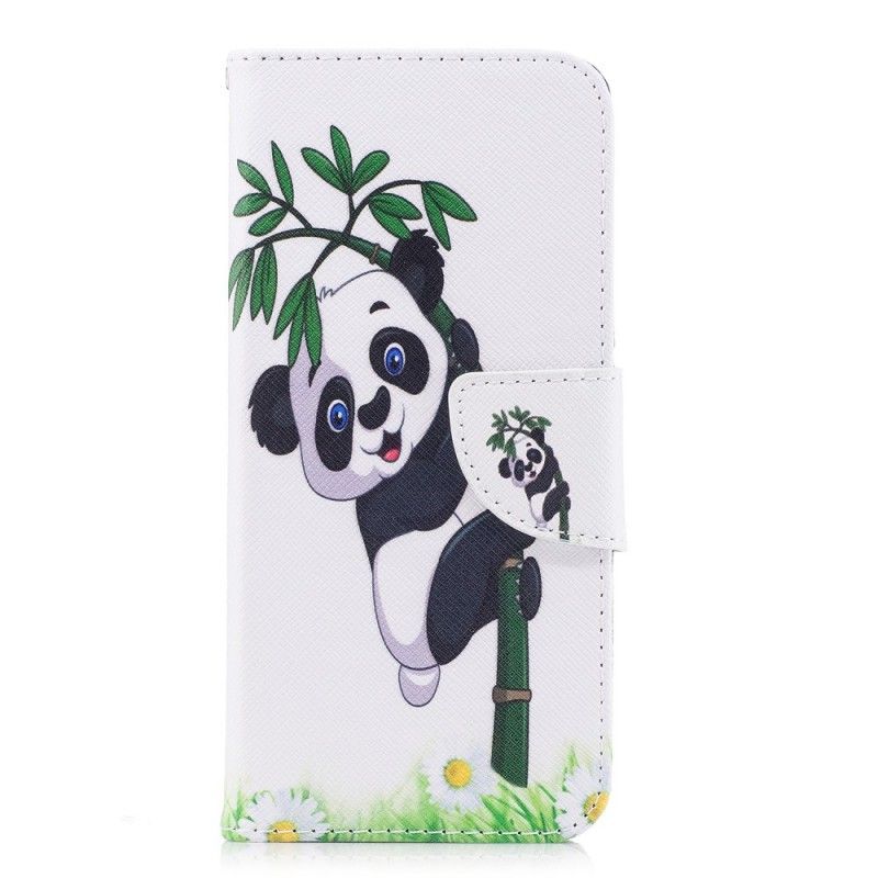 Flipové Pouzdro Na Samsung Galaxy A8 2018 Panda Na Bambusu