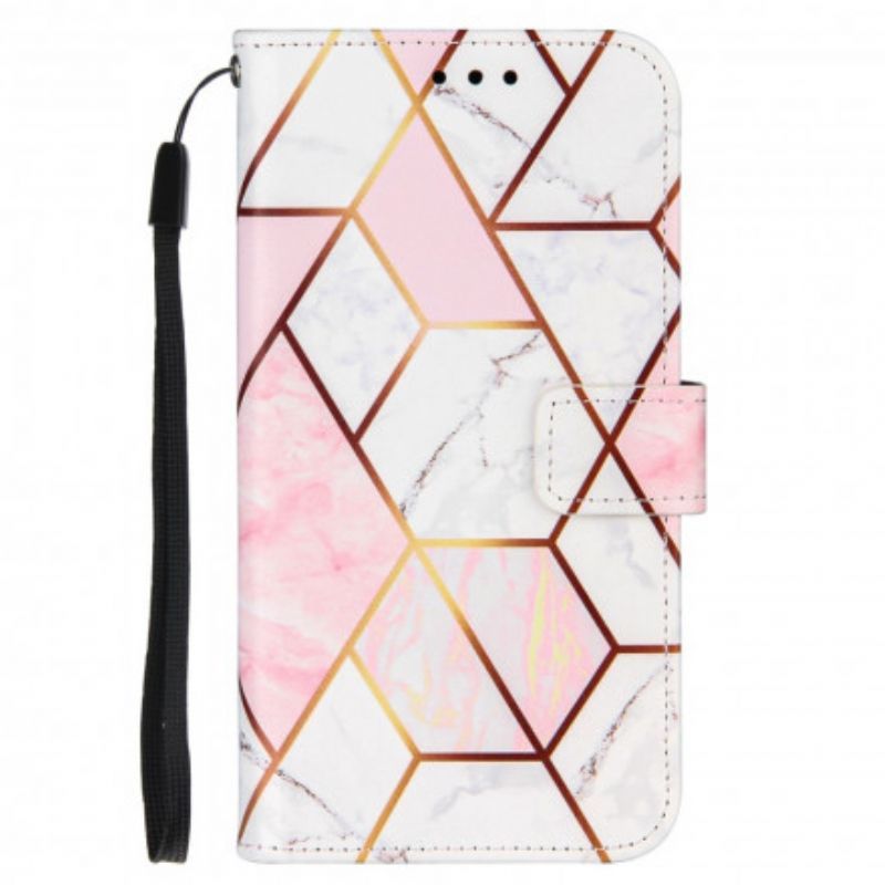 Flipové Pouzdro Na Samsung Galaxy M12 / A12 Geometrický Mramor