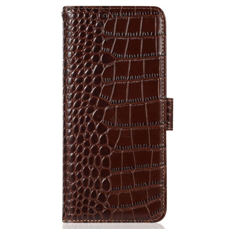 Flipové Pouzdro Na Samsung Galaxy M13 Rfid Ve Stylu Krokodýla