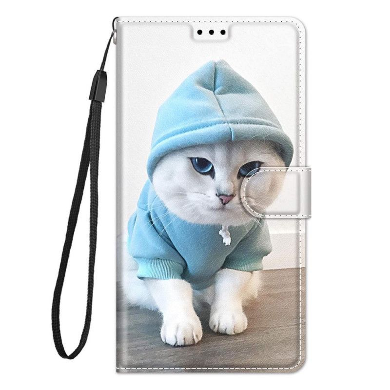 Flipové Pouzdro Na Samsung Galaxy M23 5G Na Lana Tanga Cat Fan