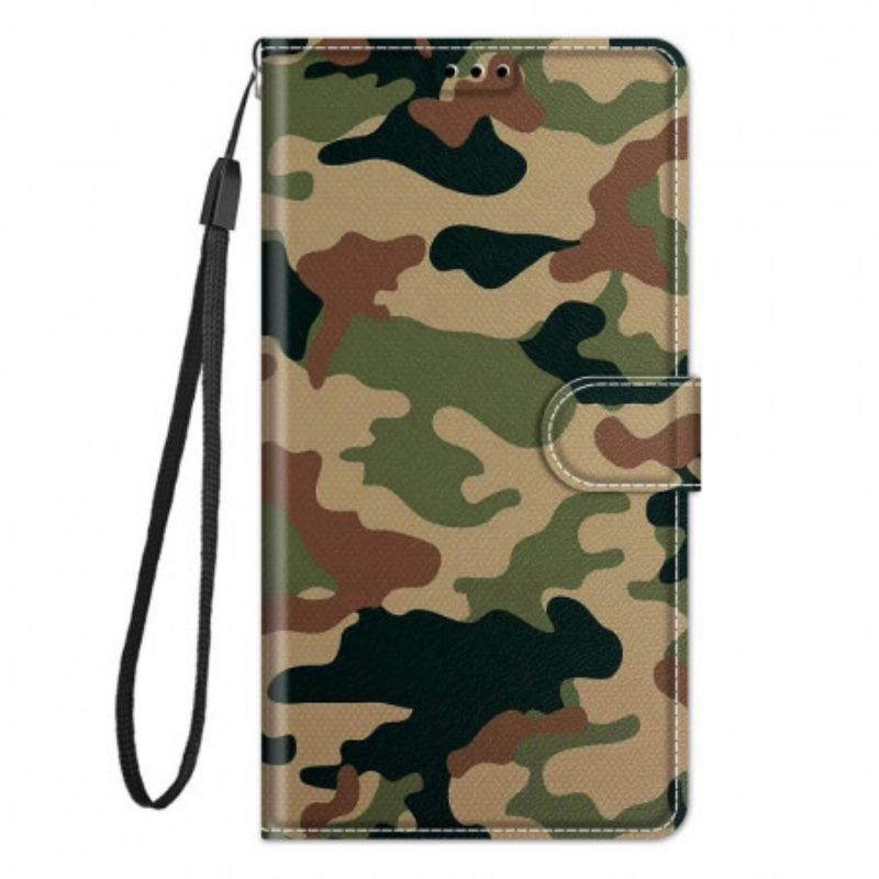 Flipové Pouzdro Na Samsung Galaxy M53 5G Na Lana Strappy Camo
