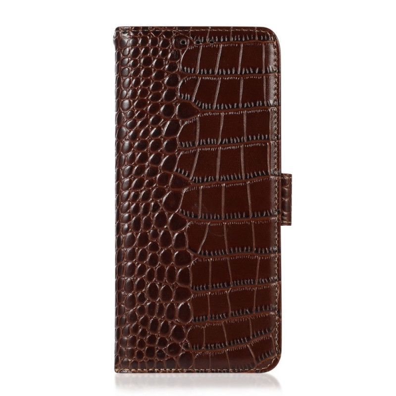 Flipové Pouzdro Na Samsung Galaxy M53 5G Rfid Ve Stylu Krokodýla