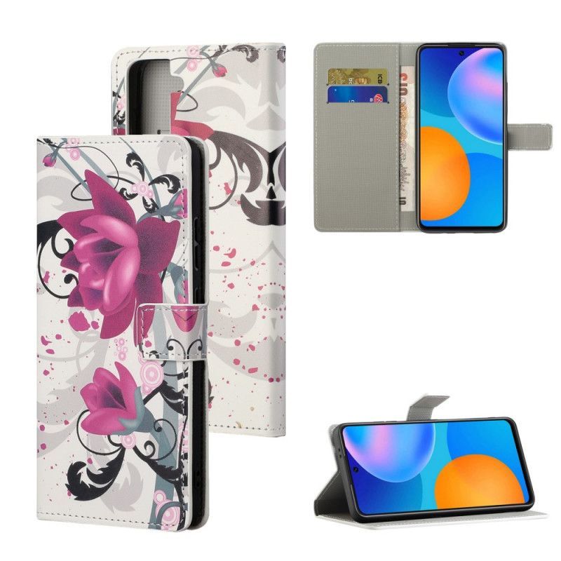 Flipové Pouzdro Na Samsung Galaxy S21 5g Tropické Květiny