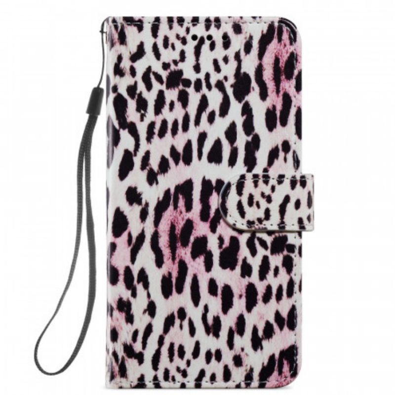 Flipové Pouzdro Na Samsung Galaxy S22 Plus 5G Leopardí Potisk