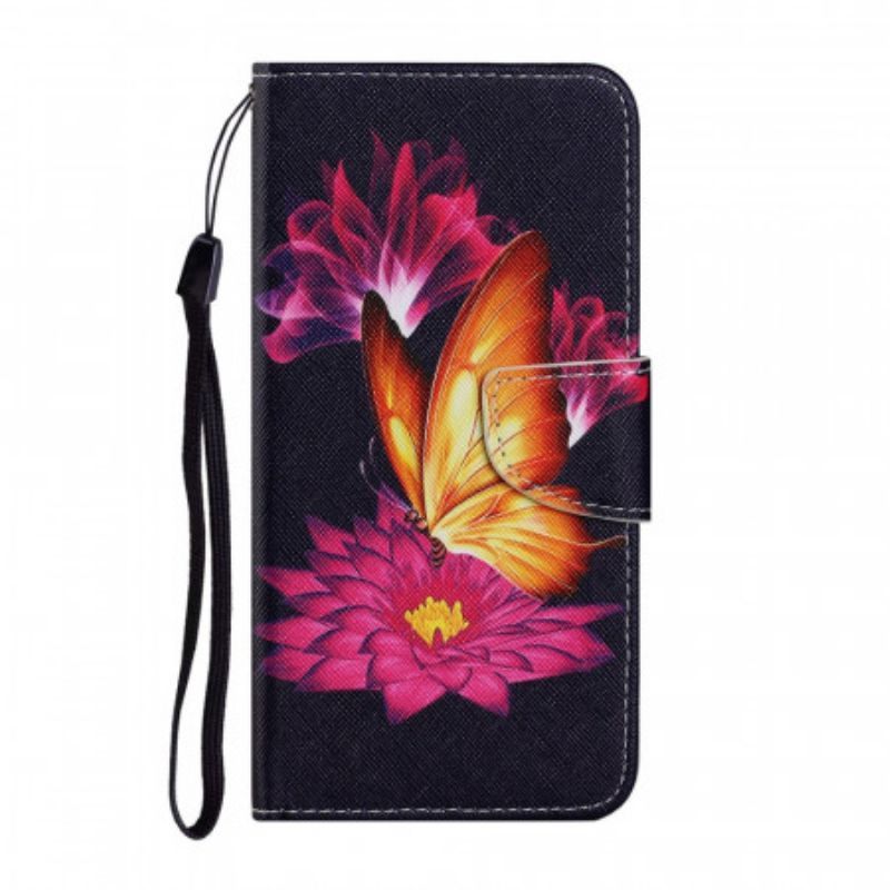 Flipové Pouzdro Na Samsung Galaxy S22 Plus 5G Motýl A Lotus