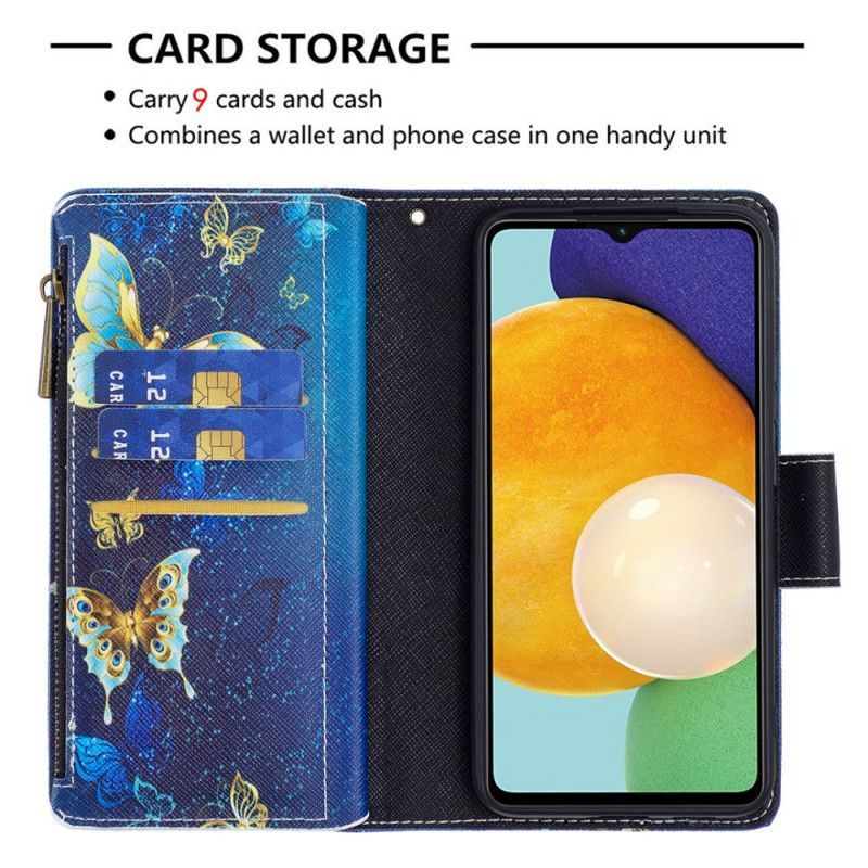 Flipové Pouzdro Samsung Galaxy A13 5g Motýlková Kapsa Na Zip