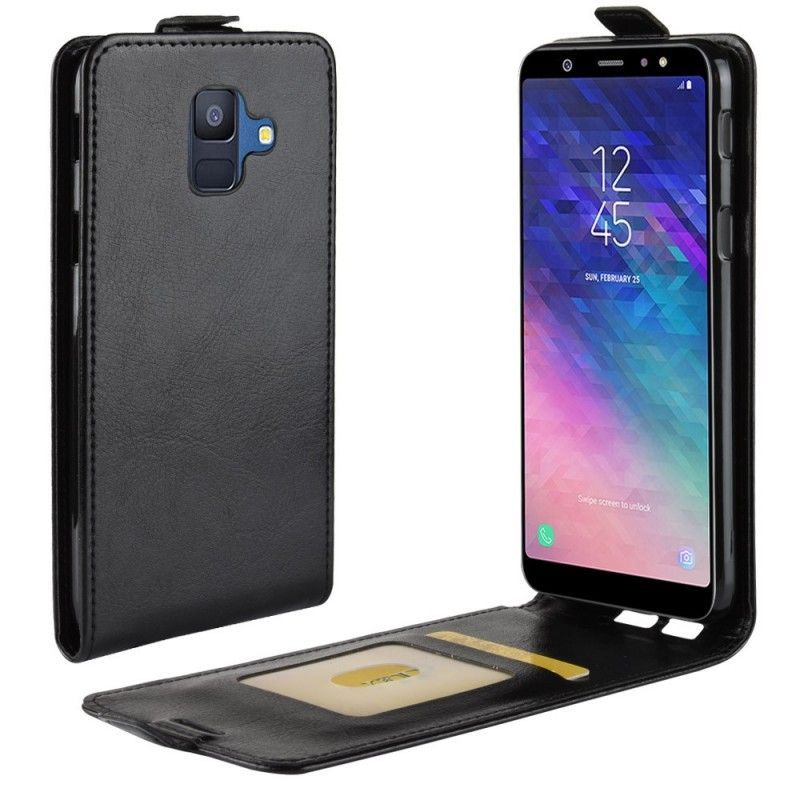 Flipové Pouzdro Samsung Galaxy A6 Efekt Skládací Kůže
