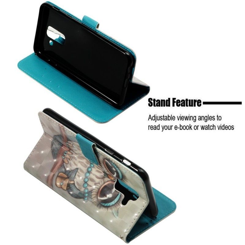 Flipové Pouzdro Samsung Galaxy A6 Plus Chybí Sova 3d