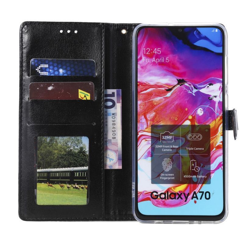 Flipové Pouzdro Samsung Galaxy A70 Design Pásku S Flitry