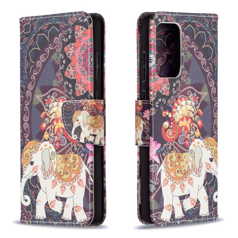 Flipové Pouzdro Samsung Galaxy A72 4g / A72 5g Etnická Sloní Mandala