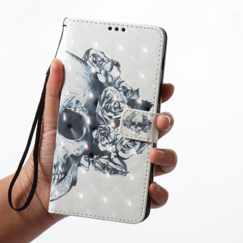 Flipové Pouzdro Samsung Galaxy A8 2018 3d Květinová Lebka