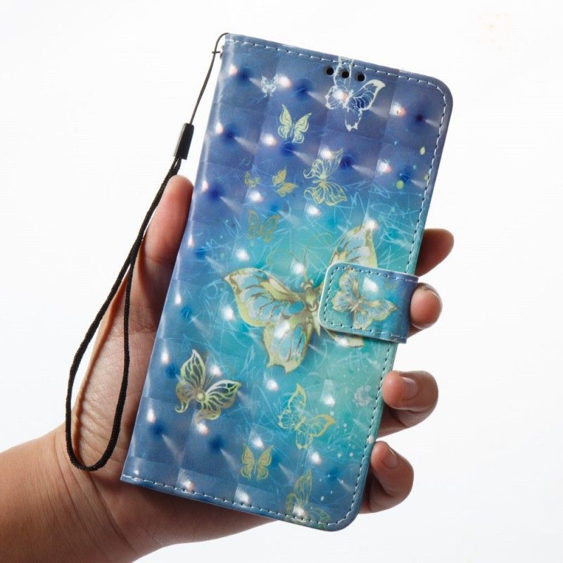 Flipové Pouzdro Samsung Galaxy A8 2018 3d Zlatí Motýli
