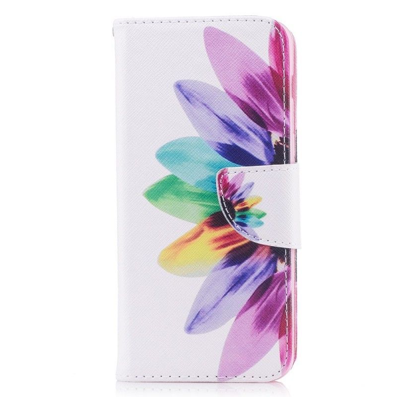 Flipové Pouzdro Samsung Galaxy A8 2018 Akvarel Květina