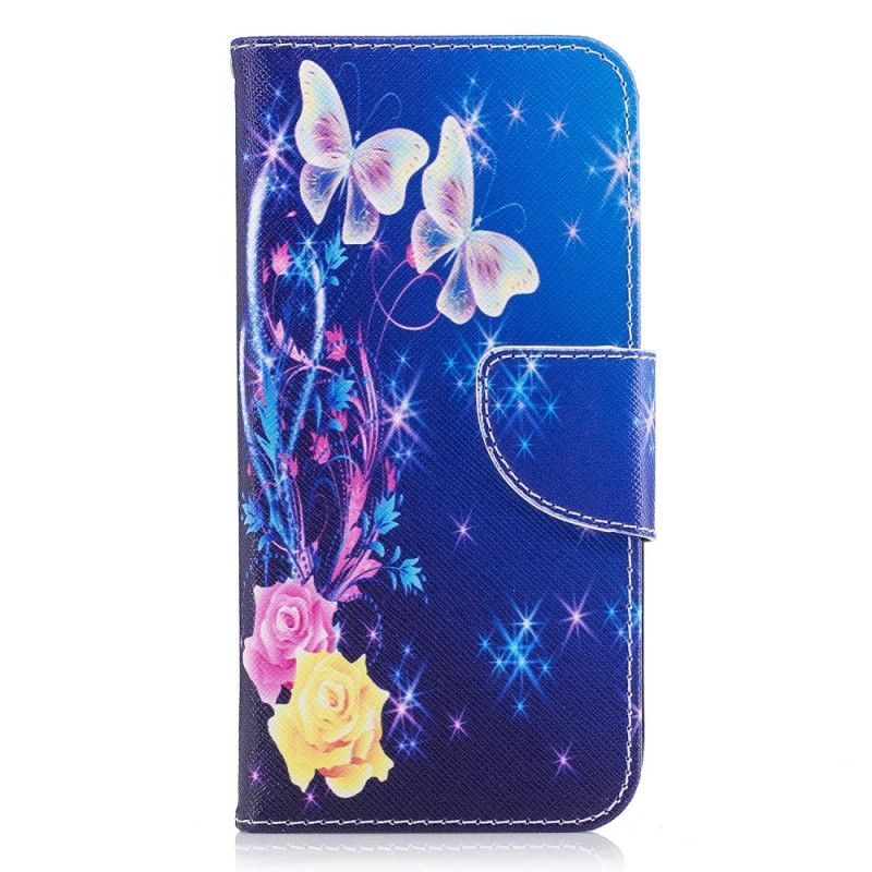 Flipové Pouzdro Samsung Galaxy J5 2017 Motýli V Noci