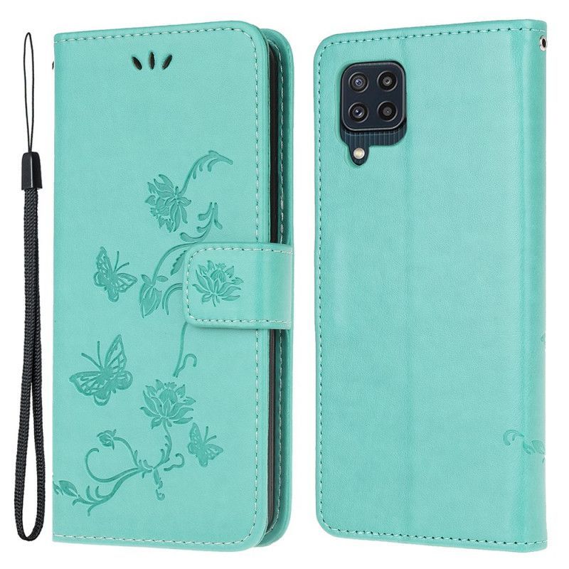 Flipové Pouzdro Samsung Galaxy M32 Páskové Květiny