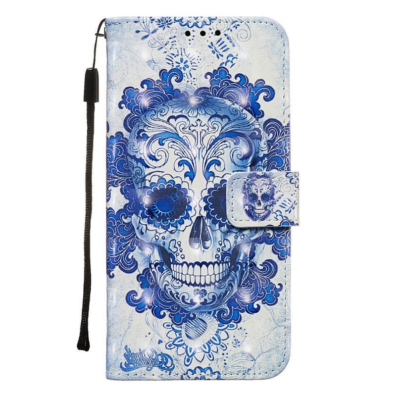 Flipové Pouzdro Samsung Galaxy Note 10 Plus Modrá Lebka