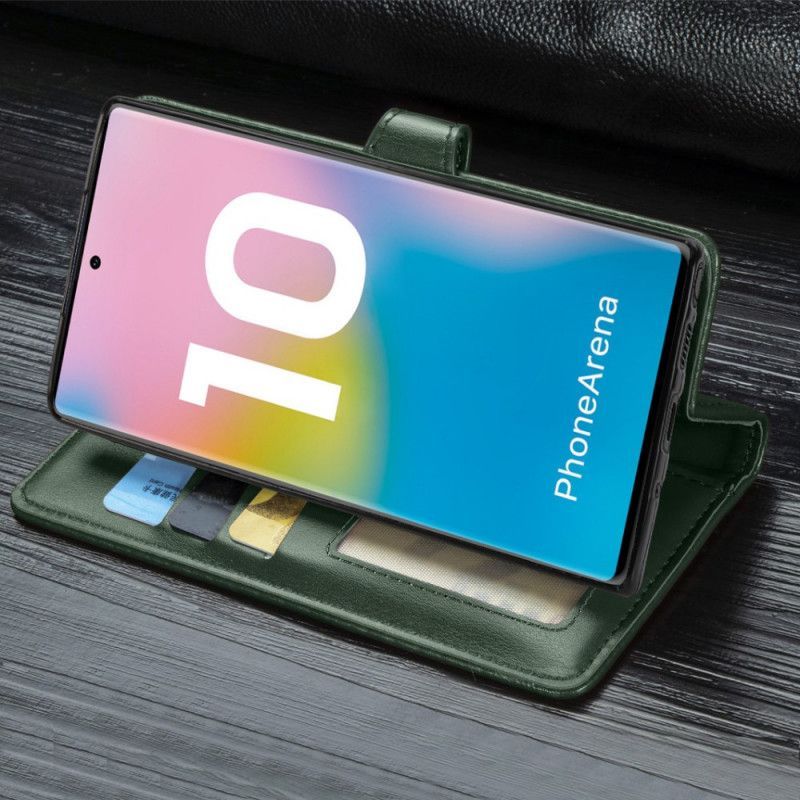 Flipové Pouzdro Samsung Galaxy Note 10 Rafinovaný Řemínek Z Imitace Kůže