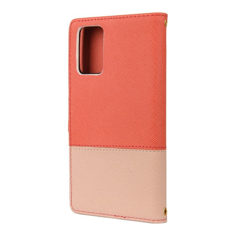 Flipové Pouzdro Samsung Galaxy Note 20 Dvoubarevná Umělá Kůže