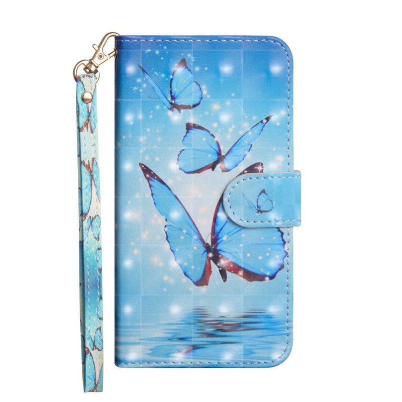 Flipové Pouzdro Samsung Galaxy Note 20 Létající Modří Motýli