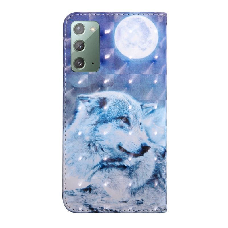 Flipové Pouzdro Samsung Galaxy Note 20 Vlk V Měsíčním Světle