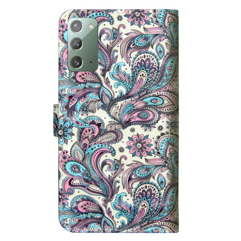Flipové Pouzdro Samsung Galaxy Note 20 Vzorované Květiny