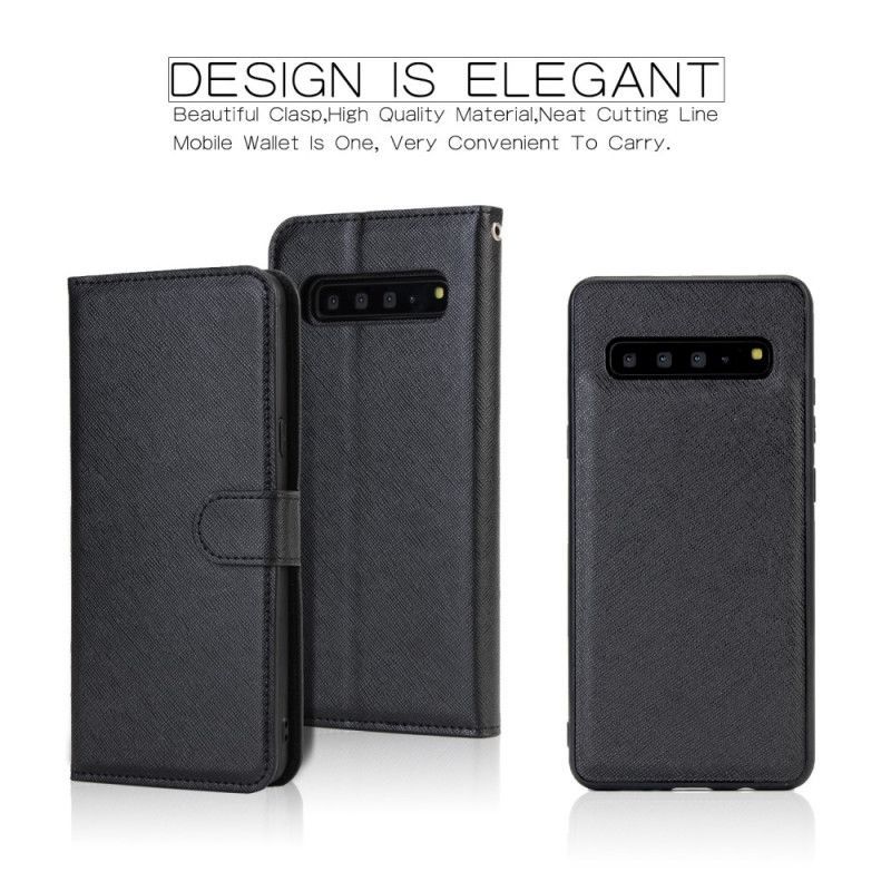 Flipové Pouzdro Samsung Galaxy S10 5g Odnímatelný Kožený Efekt