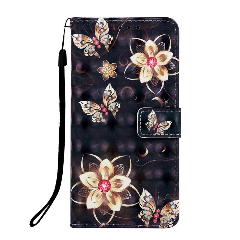 Flipové Pouzdro Samsung Galaxy S10 5g Zlaté Květy