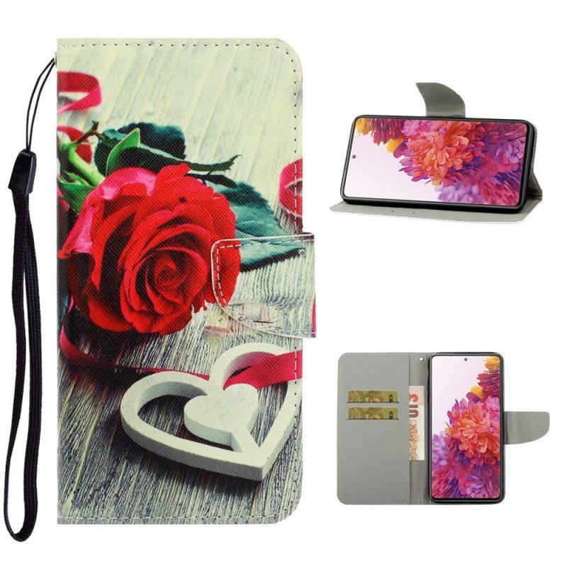 Flipové Pouzdro Samsung Galaxy S20 Fe Romantický Růžový Pásek