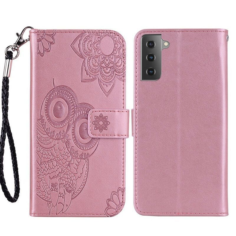Flipové Pouzdro Samsung Galaxy S21 Fe Mandala Sova A Šňůrka Na Krk
