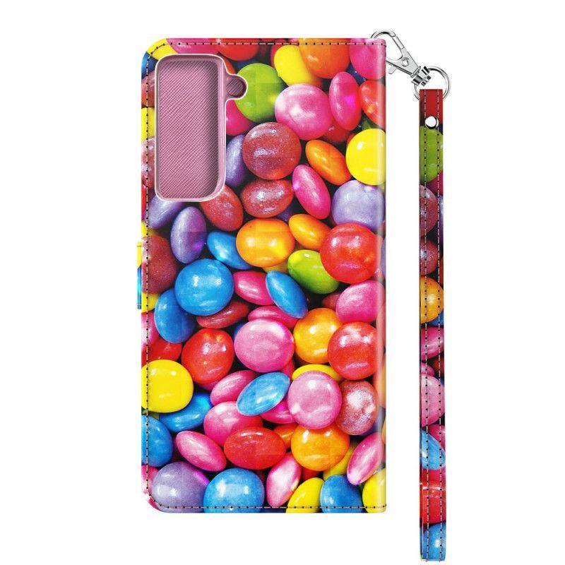 Flipové Pouzdro Samsung Galaxy S21 Plus 5g Světlý Proužek Cukroví