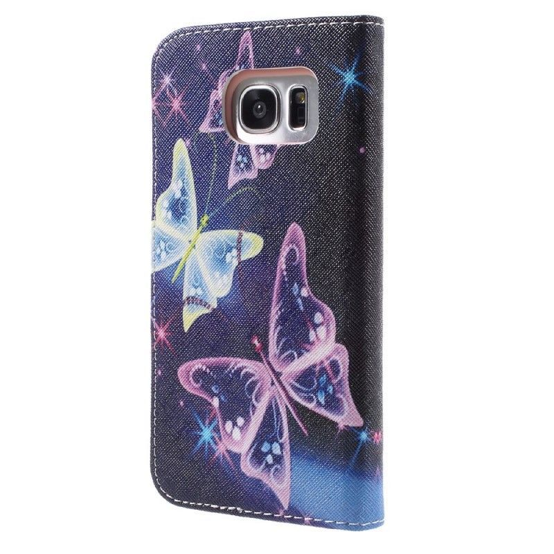 Flipové Pouzdro Samsung Galaxy S7 Edge Motýli