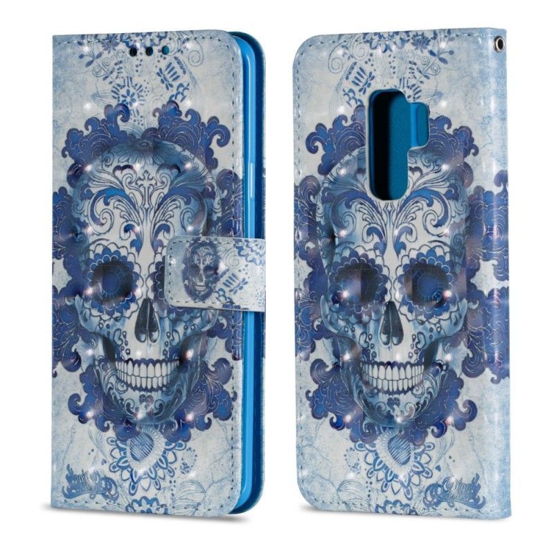 Flipové Pouzdro Samsung Galaxy S9 Plus Modrá Lebka