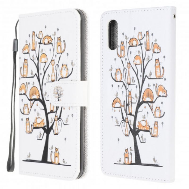 Flipové Pouzdro Samsung Galaxy Xcover 5 Funky Kočky S Popruhem
