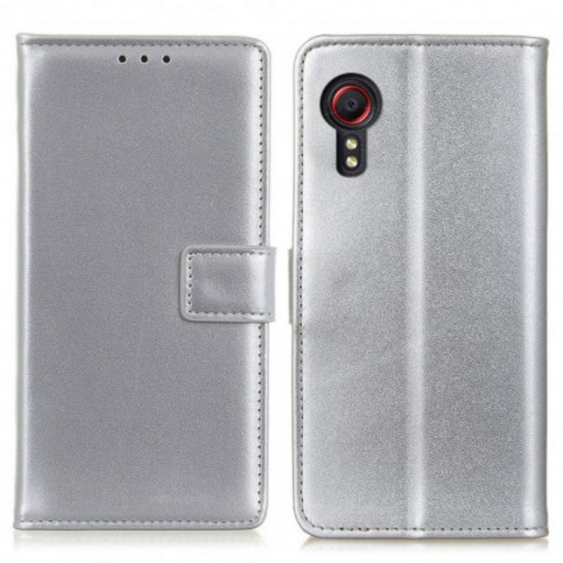 Flipové Pouzdro Samsung Galaxy Xcover 5 Jednoduchá Umělá Kůže Liči