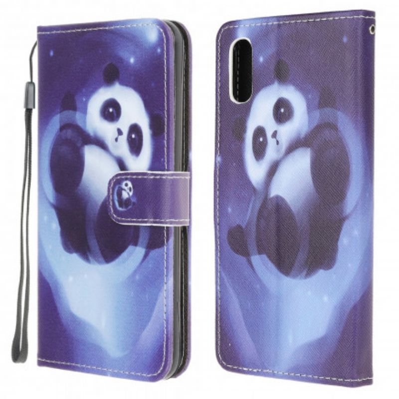 Flipové Pouzdro Samsung Galaxy Xcover 5 Vesmírná Panda S Popruhem