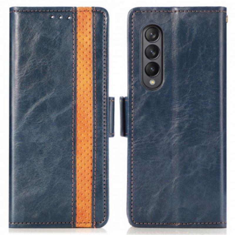Flipové Pouzdro Samsung Galaxy Z Fold 3 5g Dvoubarevná Dvojitá Spona