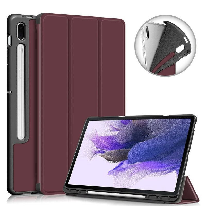 Inteligentní Pouzdro Kryt Samsung Galaxy Tab S7 Fe Trojitý Vyztužený Držák Pera