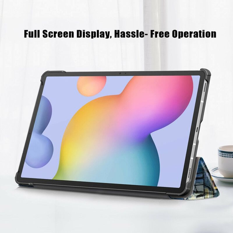 Inteligentní Pouzdro Kryt Samsung Galaxy Tab S7 Fe Vyztužené Van Gogh