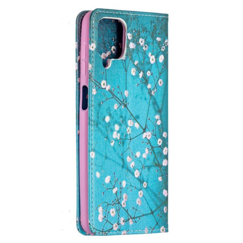 Kožené Pouzdro Folio Na Samsung Galaxy A12 Kvetoucí Větve