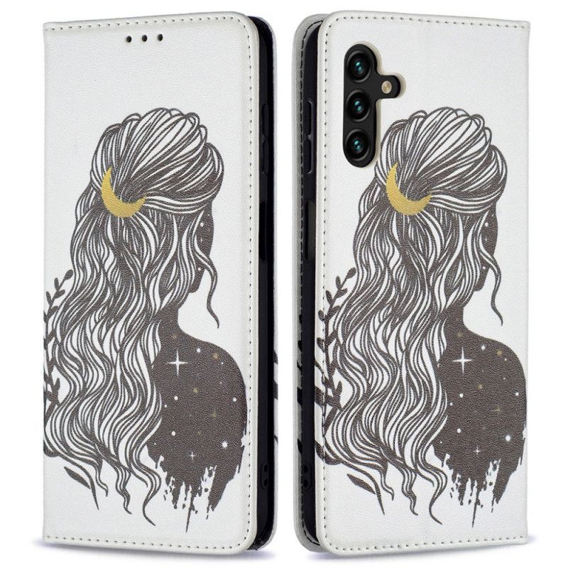 Kožené Pouzdro Folio Na Samsung Galaxy A13 5g Krásné Vlasy