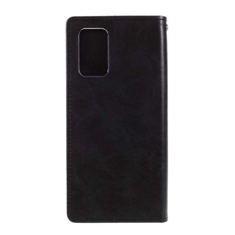 Kožené Pouzdro Folio Na Samsung Galaxy Note 20 Rtuťově Modrý Měsíční Kožený Efekt