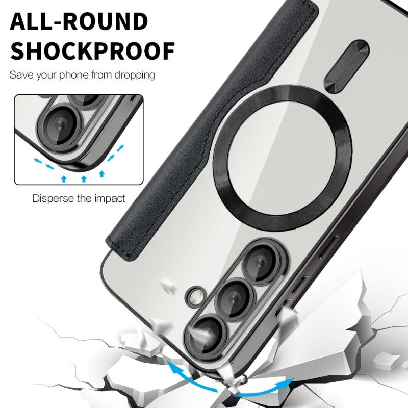 Kožené Pouzdro Folio Na Samsung Galaxy S25 5g Kožený Efekt Kompatibilní S Magsafe A Rfid Blokováním