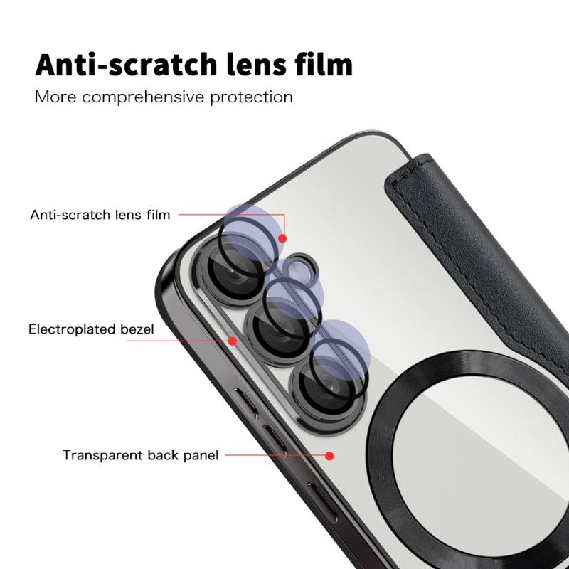 Kožené Pouzdro Folio Na Samsung Galaxy S25 5g Kožený Efekt Kompatibilní S Magsafe A Rfid Blokováním