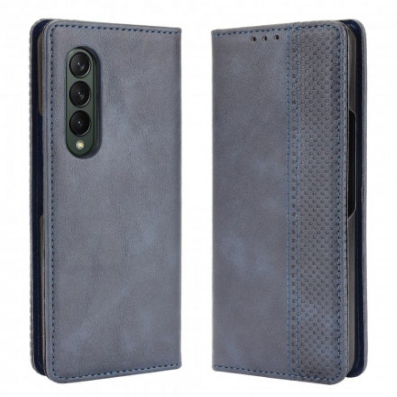 Kožené Pouzdro Folio Na Samsung Galaxy Z Fold 3 5g Efekt Stylizované Kůže